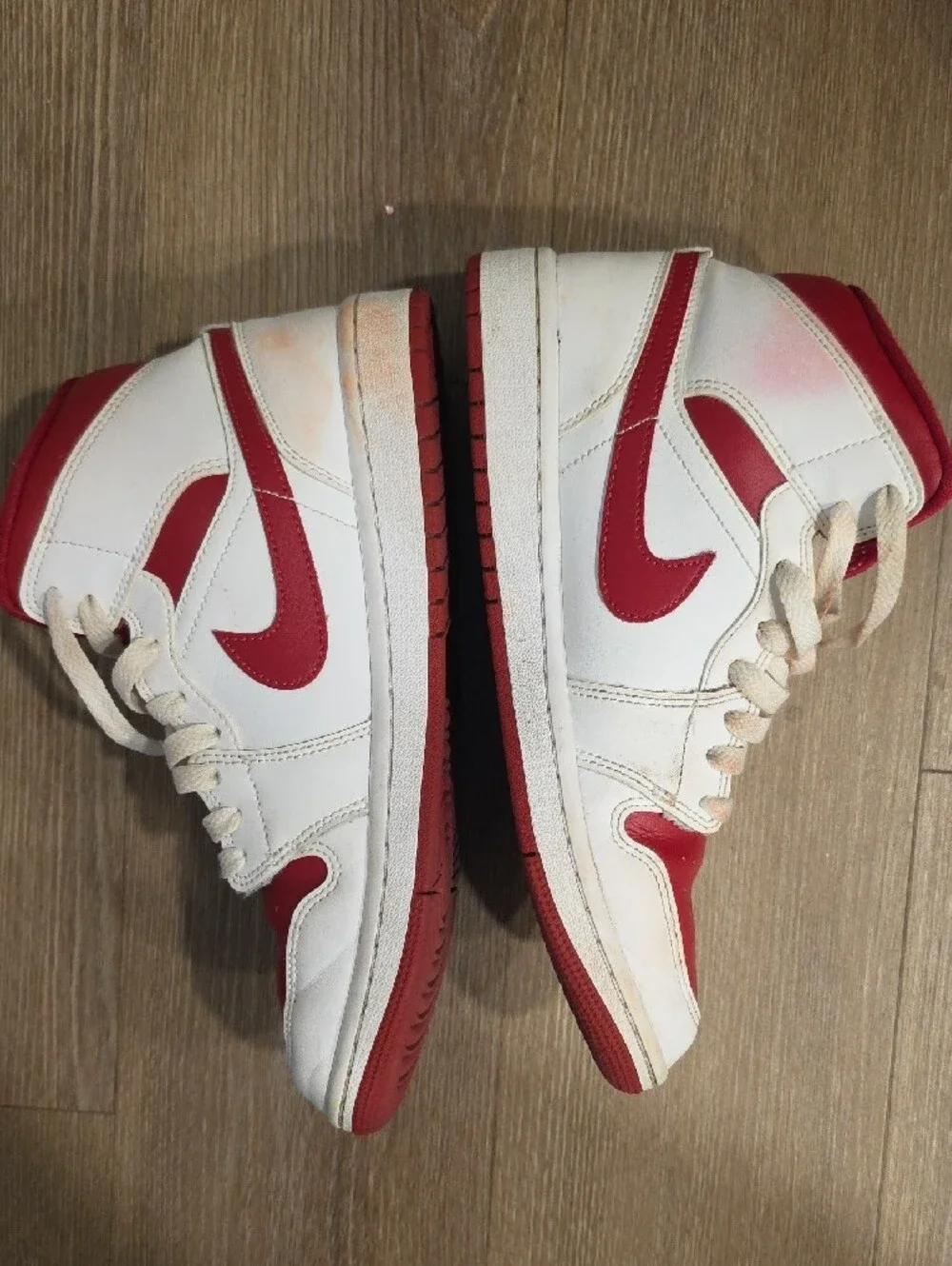 Jordan Women's White and Red High-Top Sneakers